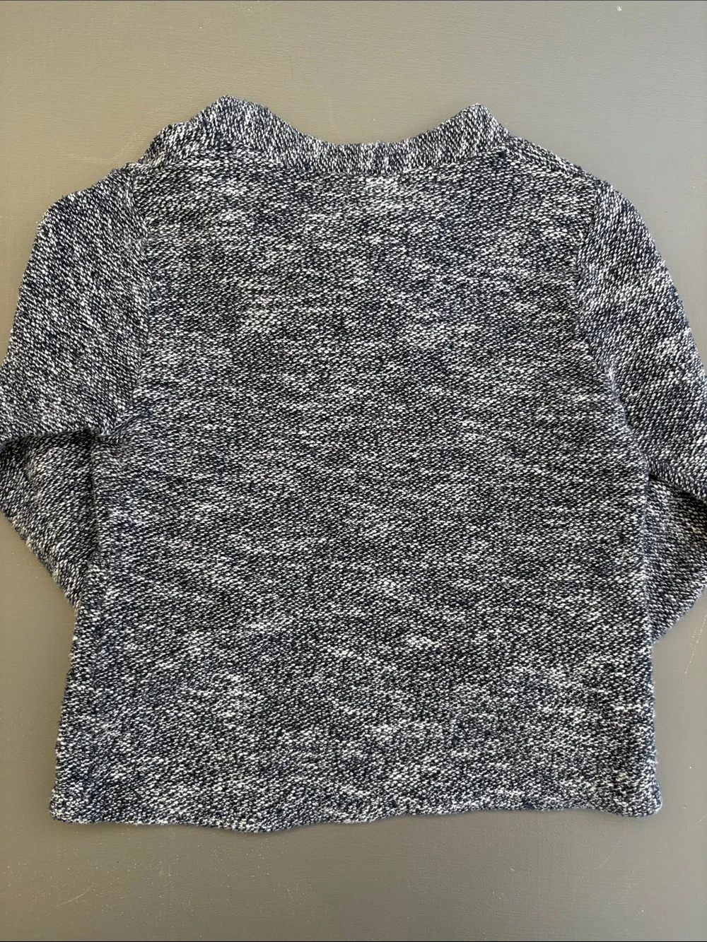 Zara Kids Cozy Navy & White Marled Button-Accent with faux wood buttons